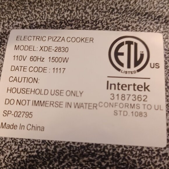 BRAND NEW Non-Stick Electric Pizza Cooker Model XDE-2800 - Picture 4 of 4